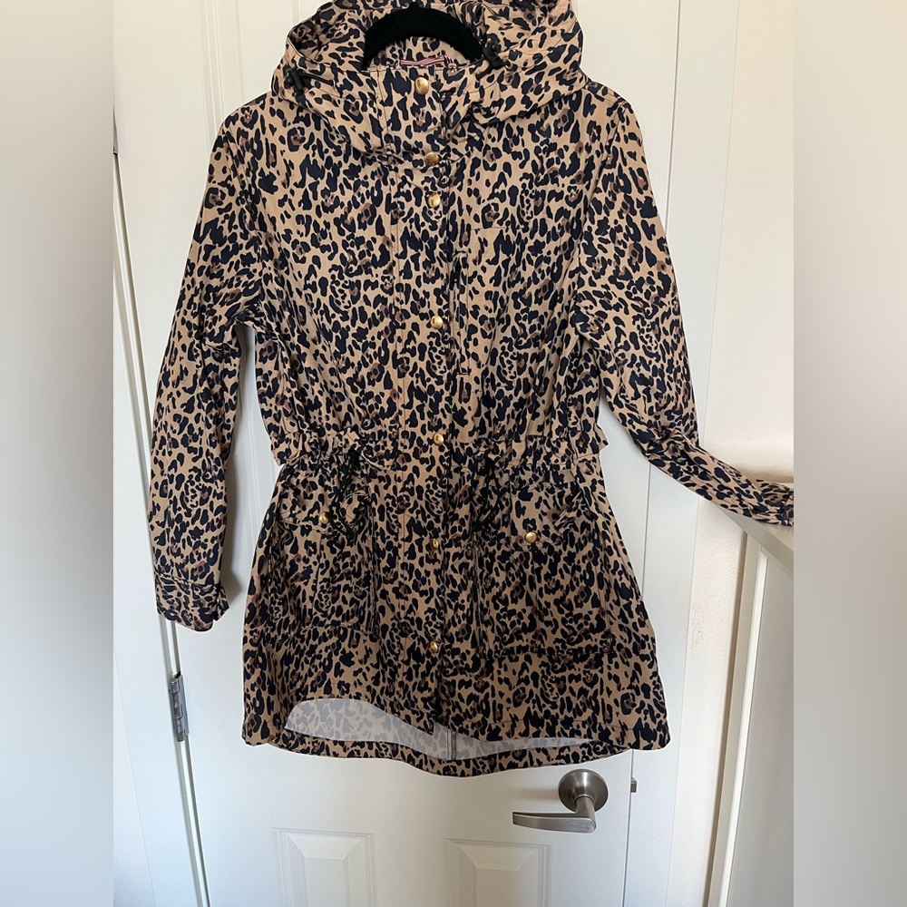 NWOT J. Crew Leopard Print Rain Jacket